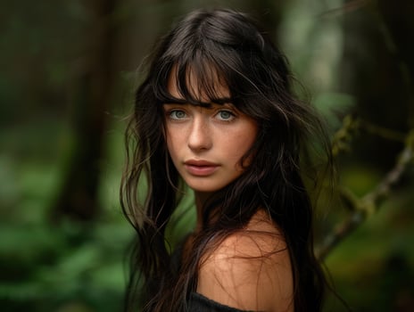 Mysterious woman in the forest photo