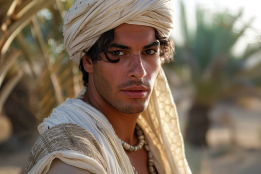 portrait of a man in traditional middle eastern clothing photo