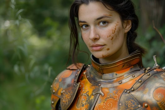 Warrior woman in futuristic armor photo