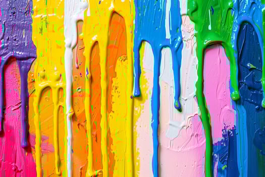 Vibrant abstract paint strokes in rainbow colors photo