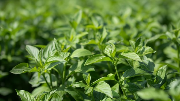 Lush green foliage in the garden photo