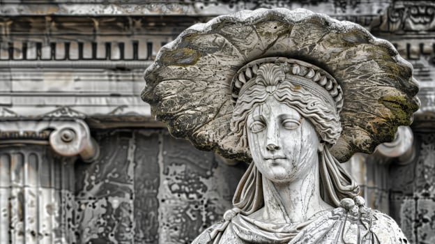 Ornate stone statue with intricate details photo
