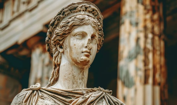 ancient greek statue of a woman in classical style photo