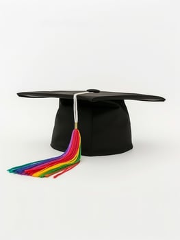 graduation cap with colorful tassel photo