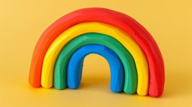 Colorful wooden toy rainbow arch photo