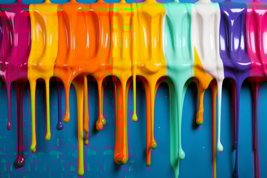 Vibrant Dripping Paint Palette photo