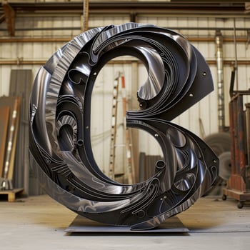 Intricate Metal Sculpture in Industrial Setting photo