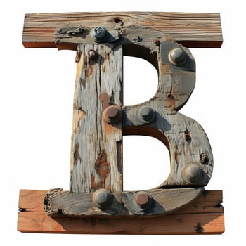 Rustic Wooden Letter B photo