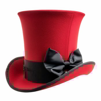 Elegant red top hat with black bow photo