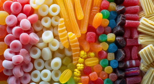 Colorful assortment of candies and sweets photo