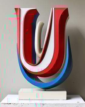 Colorful abstract sculpture on display photo