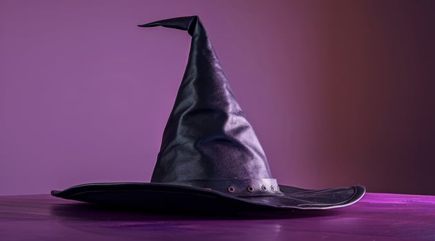 Witchs hat on a purple background photo