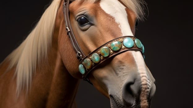 Majestic Horse with Turquoise Jewelry photo