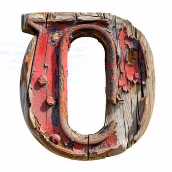 Weathered wooden letter O photo