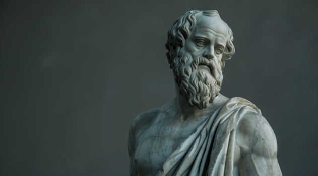 Classic marble statue of a bearded philosopher photo