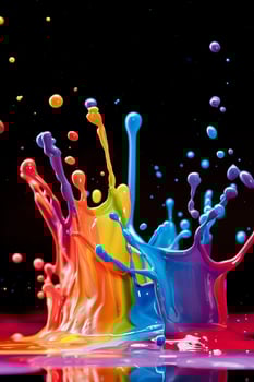 Vibrant Paint Splash on Black Background photo