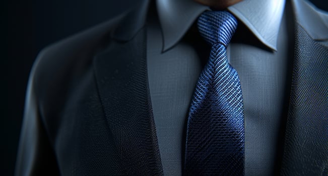 Close up of a businessman in a suit and tie photo