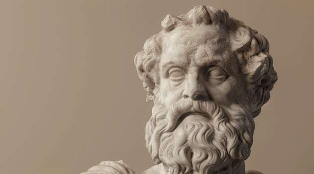Classical sculpture of a bearded man photo