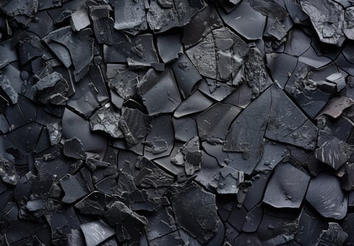 Close up of a cracked and textured dark surface photo