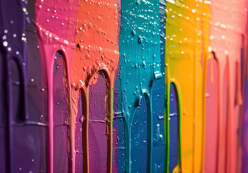 Vibrant Paint Drips on a Colorful Background photo