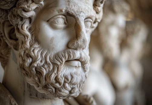Close up of an Ancient Greek Sculpture photo
