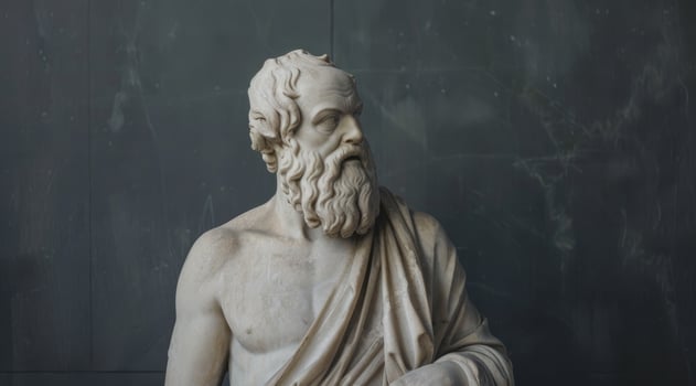 Classical marble statue of a bearded philosopher photo
