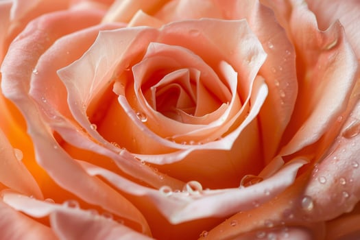 Close up of a Dew Kissed Peach Rose photo