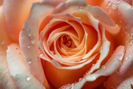 Close up of a Dew Kissed Peach Rose photo
