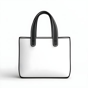 Stylish Minimalist Tote Bag Design for Fashion Enthusiasts Featuring a Classic Black and White Color Scheme with Clean Lines and Versatile Appearance photo