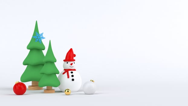 3d rendering Christmas tree design for christmas holiday decorate by ornament geometric shape and giftbox. photo