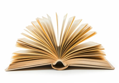 Open book on white background photo