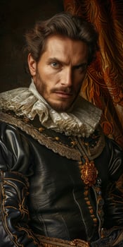 Portrait of a Nobleman in Traditional Renaissance Attire photo