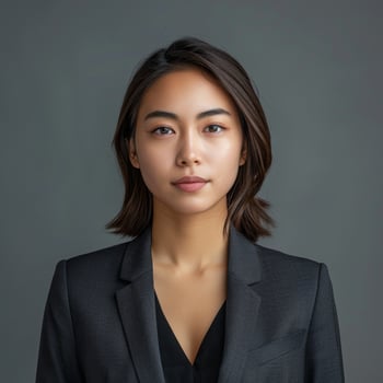Confident young professional woman in a business suit photo