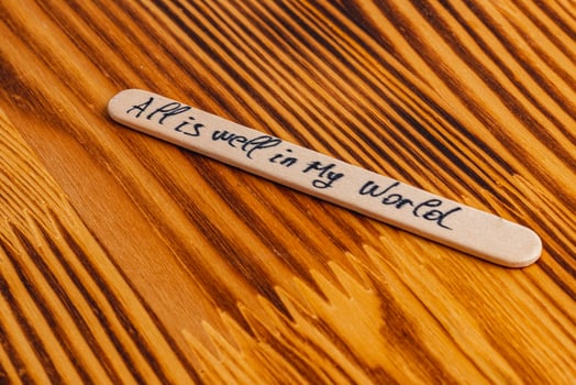 Positive thoughts for increasing selfesteem on wooden posts on wooden background photo