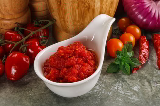 Fresh tomato puree pasta sauce photo
