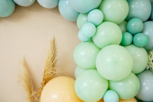 Colorful balloons for a fun holiday. Decoration and decor for a children's party photo