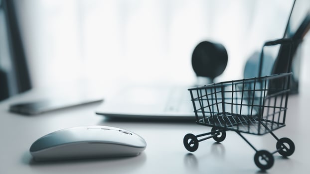 In realm of e-business, effective marketing strategies drive online commerce, encouraging customers to fill their carts and complete purchases during cyberspace shopping sales. development, cart photo