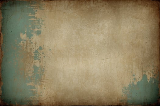 Abstract Beige Canvas With Teal Paint Splatter photo