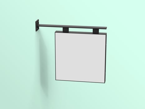 Blank sign board on a shop wall for logo mockup photo
