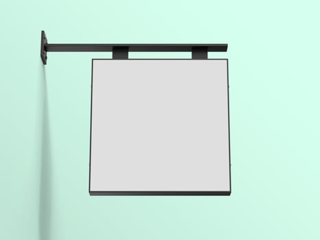 Blank sign board on a shop wall for logo mockup photo