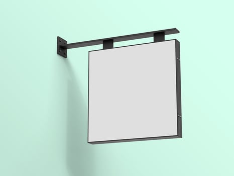 Blank sign board on a shop wall for logo mockup photo