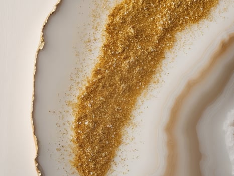 Vibrant abstract agate background with golden glitter. photo