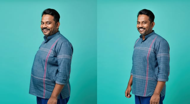 Confident south asian man in traditional attire on green background photo