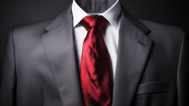 Professional businessman in a suit with a red tie photo