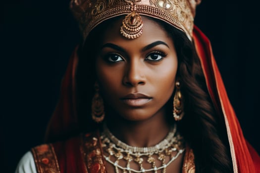 Regal woman in traditional royal attire photo