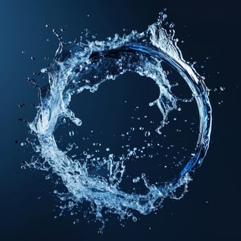 Dynamic Water Splash Forming a Circle on Dark Background photo