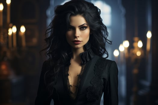 Elegant woman in a luxurious interior photo