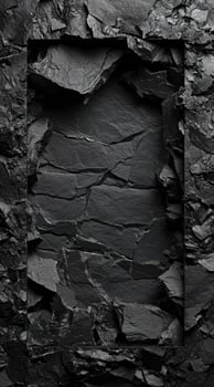 Dark textured stone surface with rough edges photo