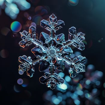 Intricate Snowflake Macro Photography photo