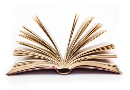 Open book on white background photo